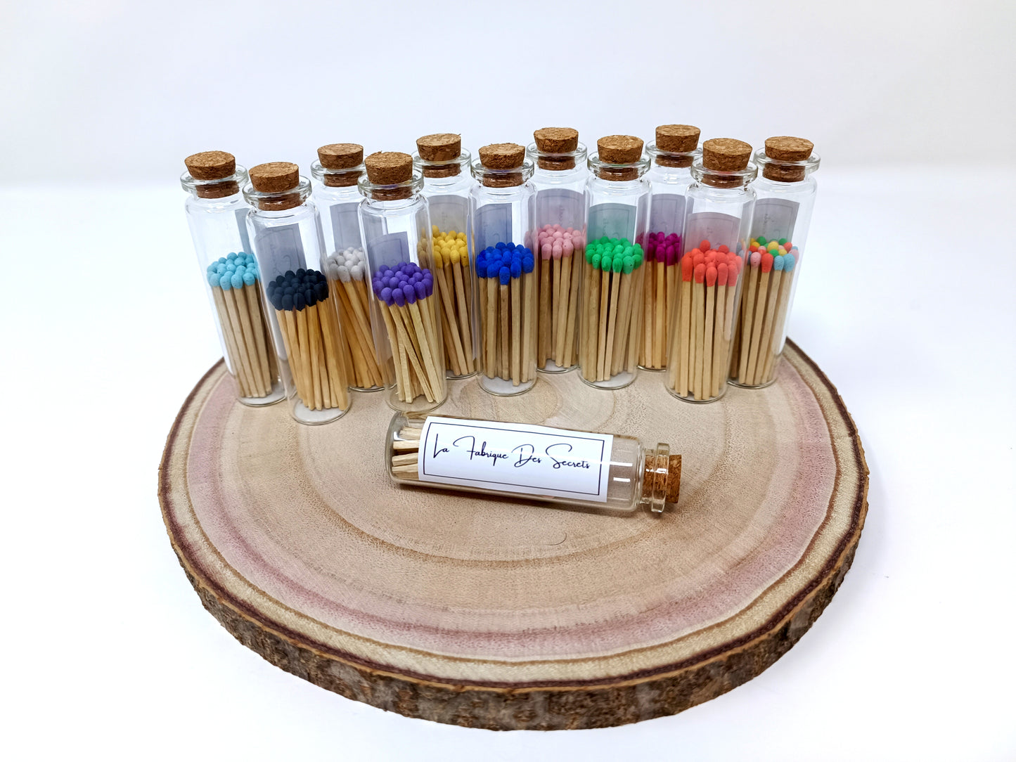 Fiole d'allumettes colorées 25 pièces