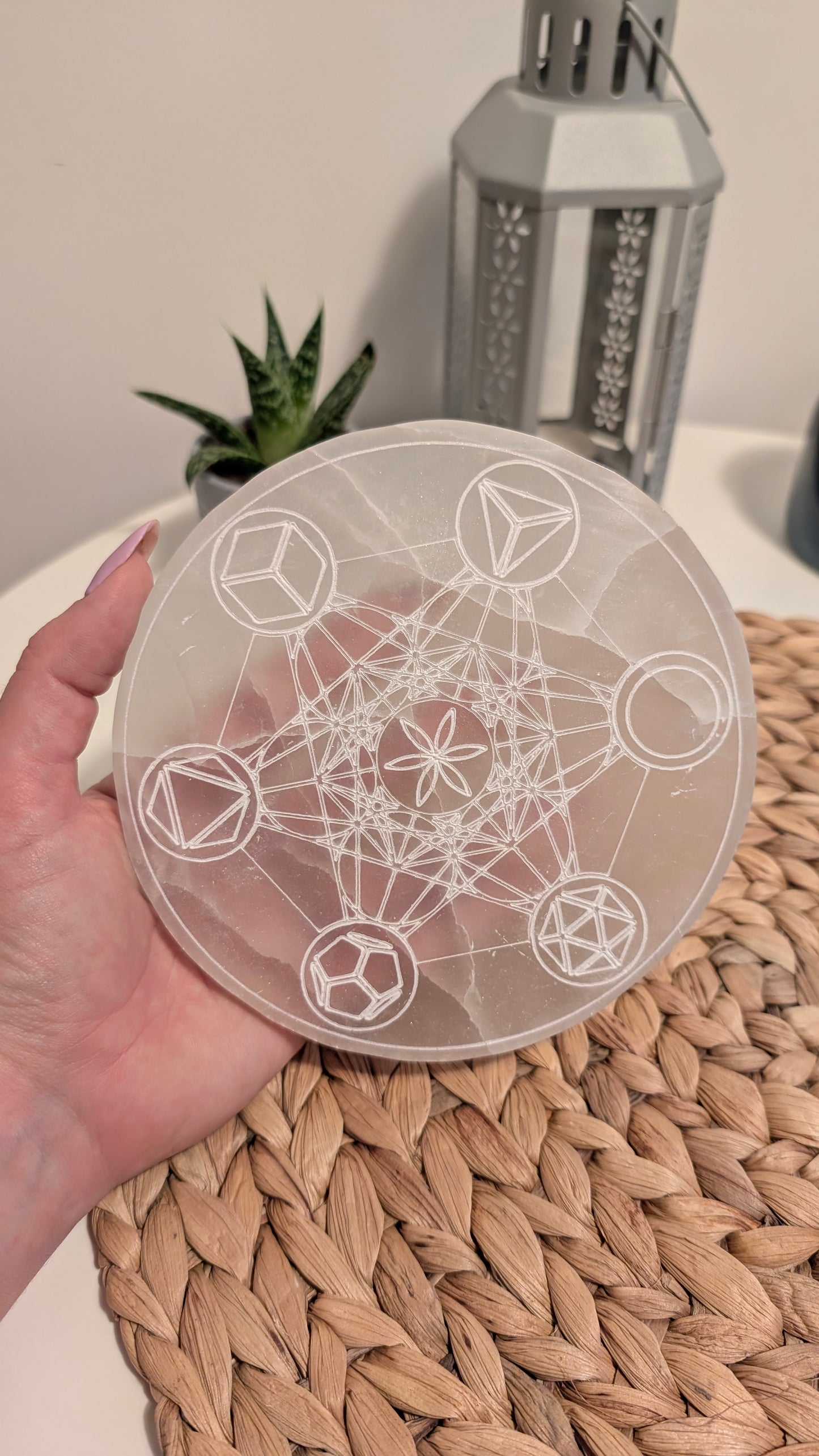 Plaque en Sélénite – Purification et Rechargement - 15 cm