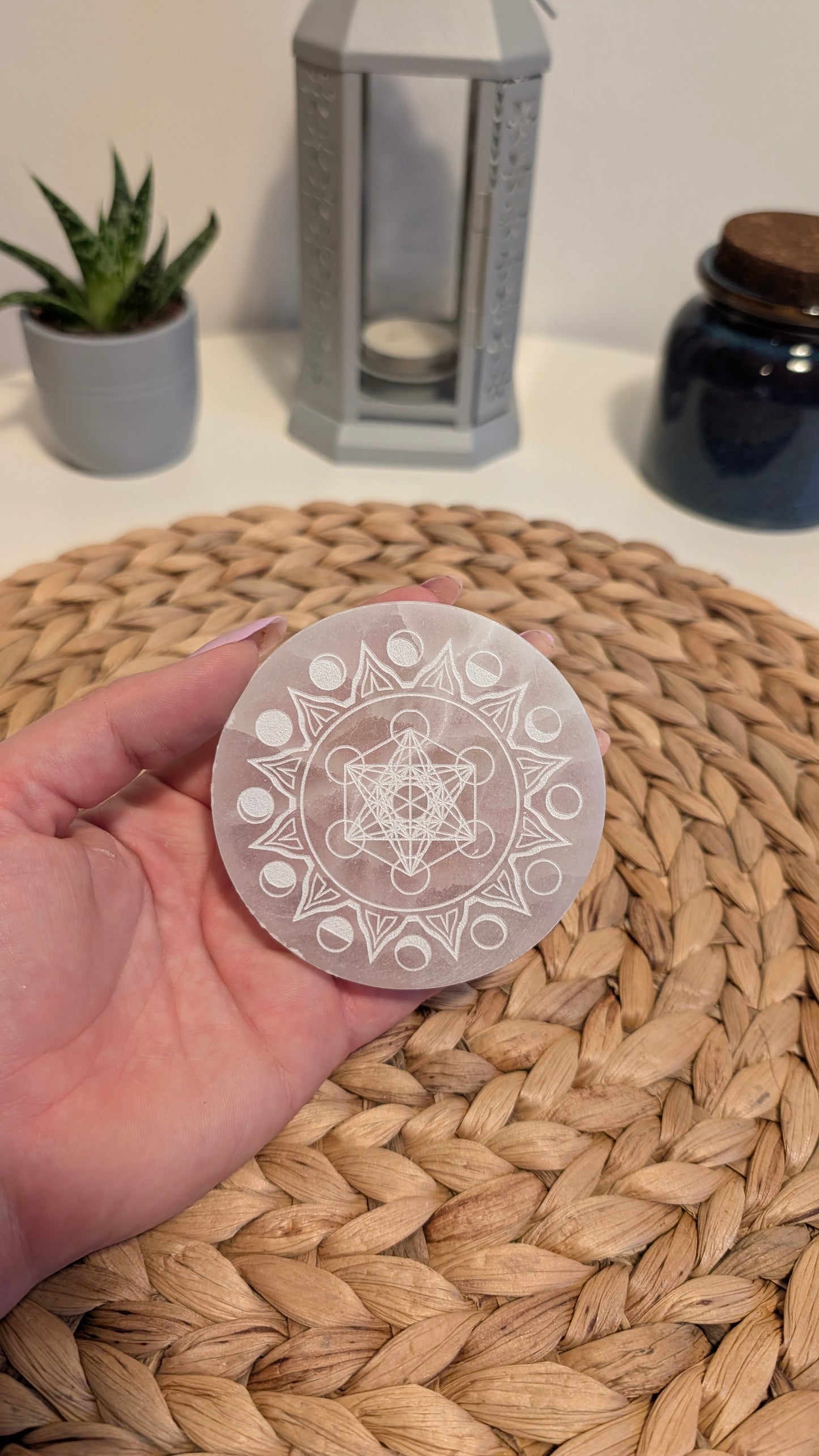 Plaque en Sélénite – Purification et Rechargement - 10 cm