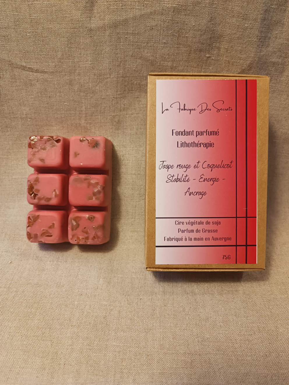 Fondant parfumé Lithothérapie - Jaspe Rouge et Coquelicot