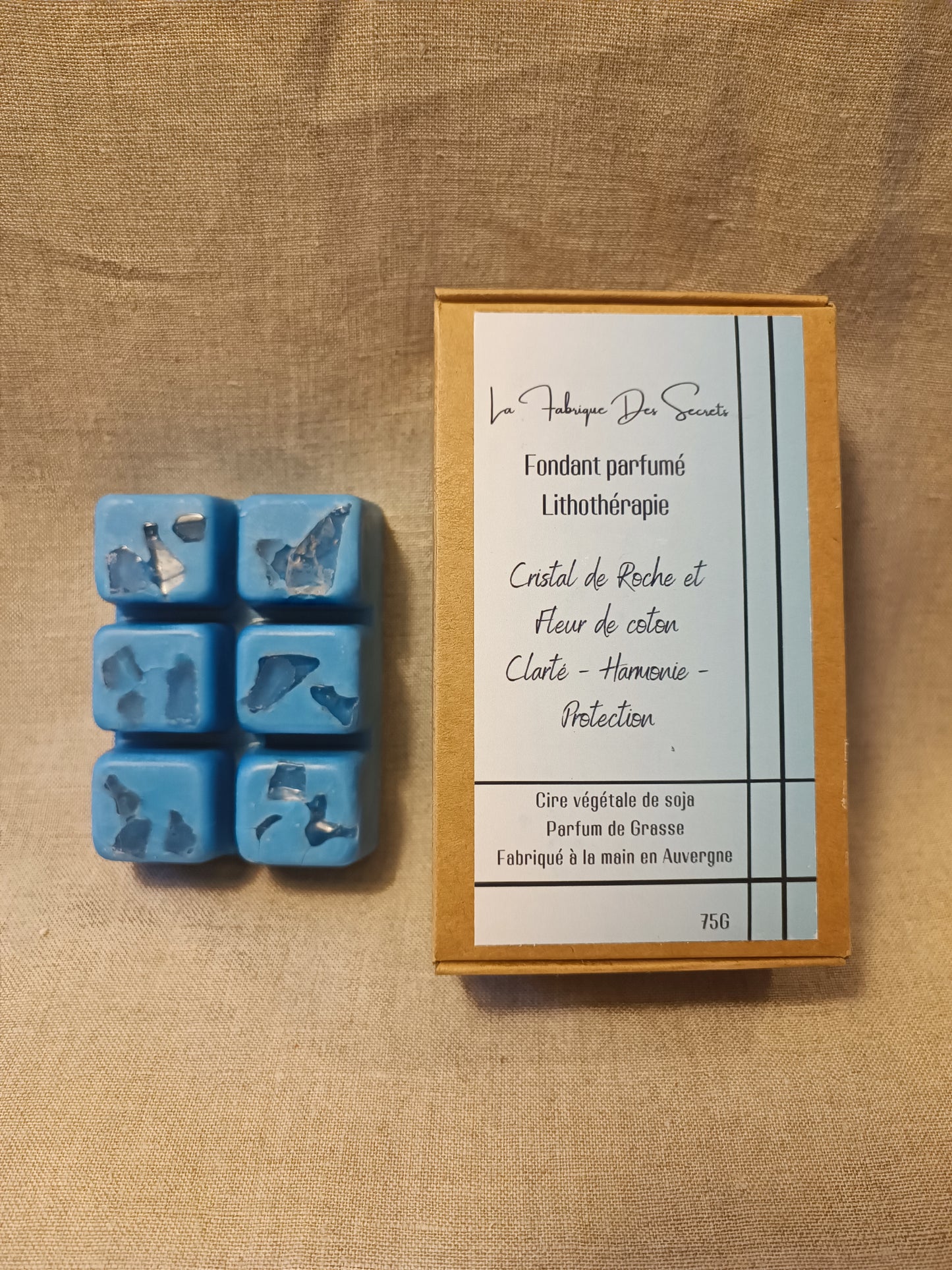 Fondant parfumé Lithothérapie - Cristal de Roche et Fleur de Coton