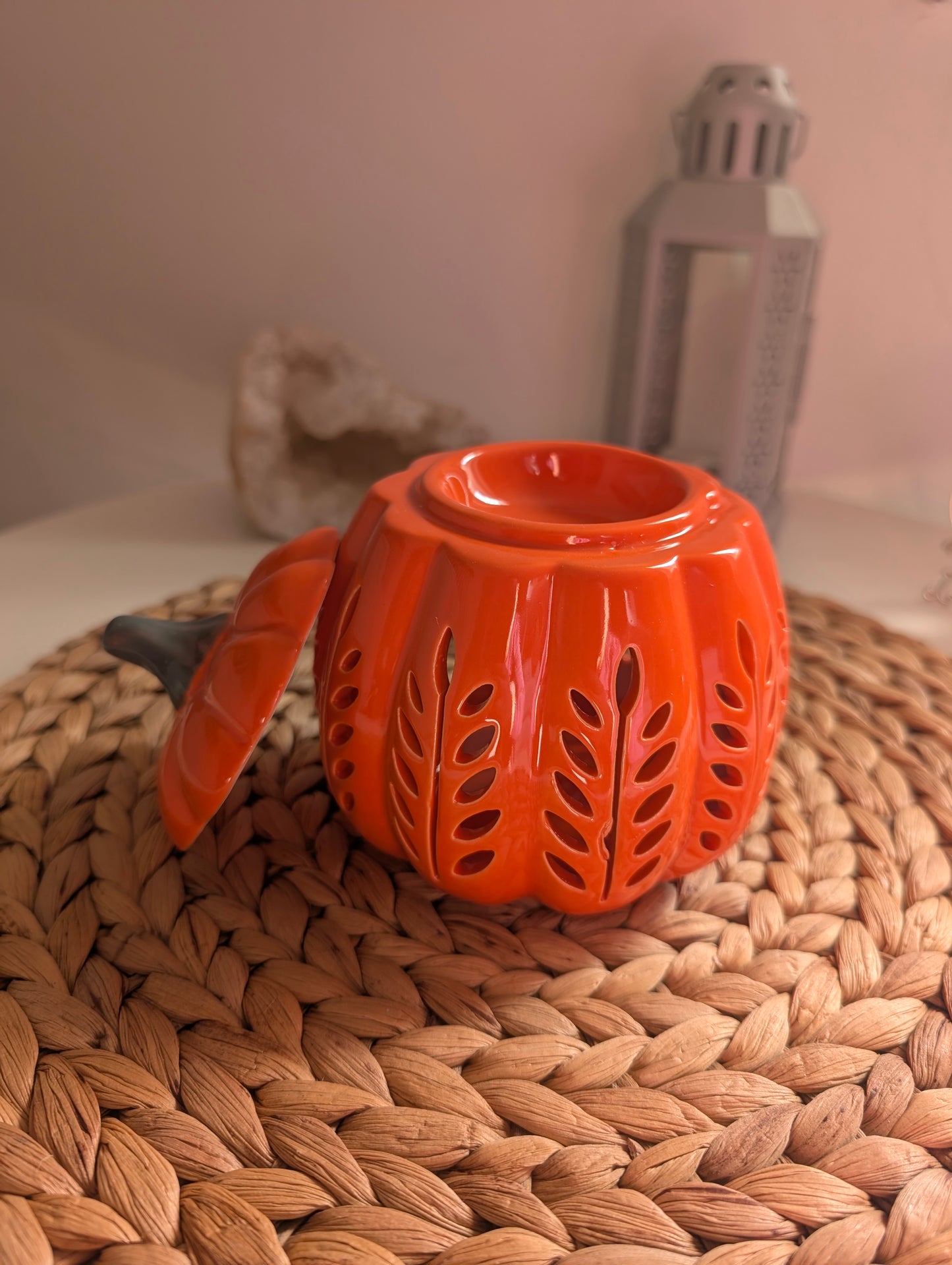 Brûle-parfum céramique - Grosse citrouille orange