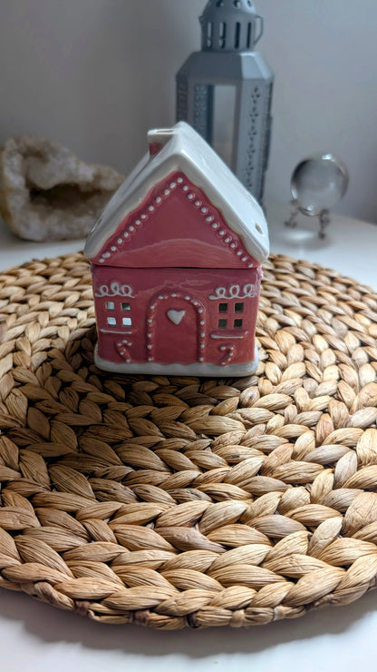 Brûle-parfum céramique - Maison rose