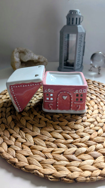 Brûle-parfum céramique - Maison rose